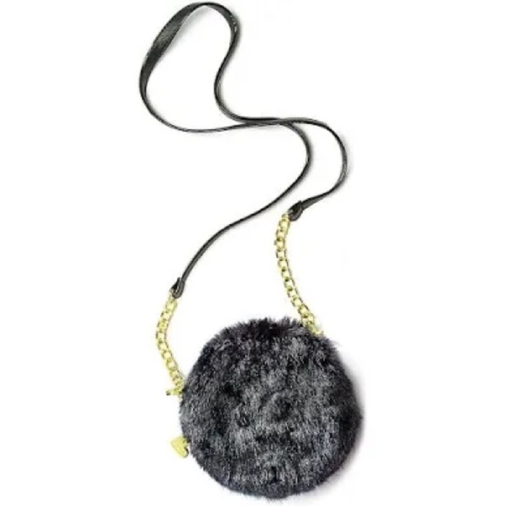 Betsey Johnson X Trolls Women's Black Faux Fur Purse NWT